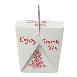 99620 1/2 Pint Food Pail White w/ R