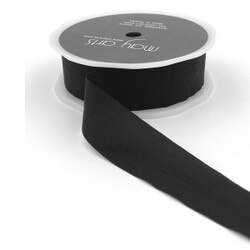 EA-1-10 1" Ribbon Faux Silk Black