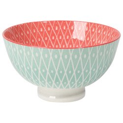 5042010 10 Oz Blue Geo/Pink Bowl