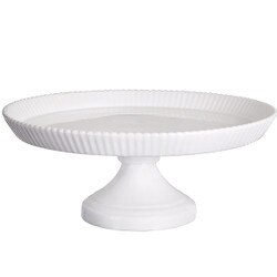 20038 10" White Scallop Cake Stand
