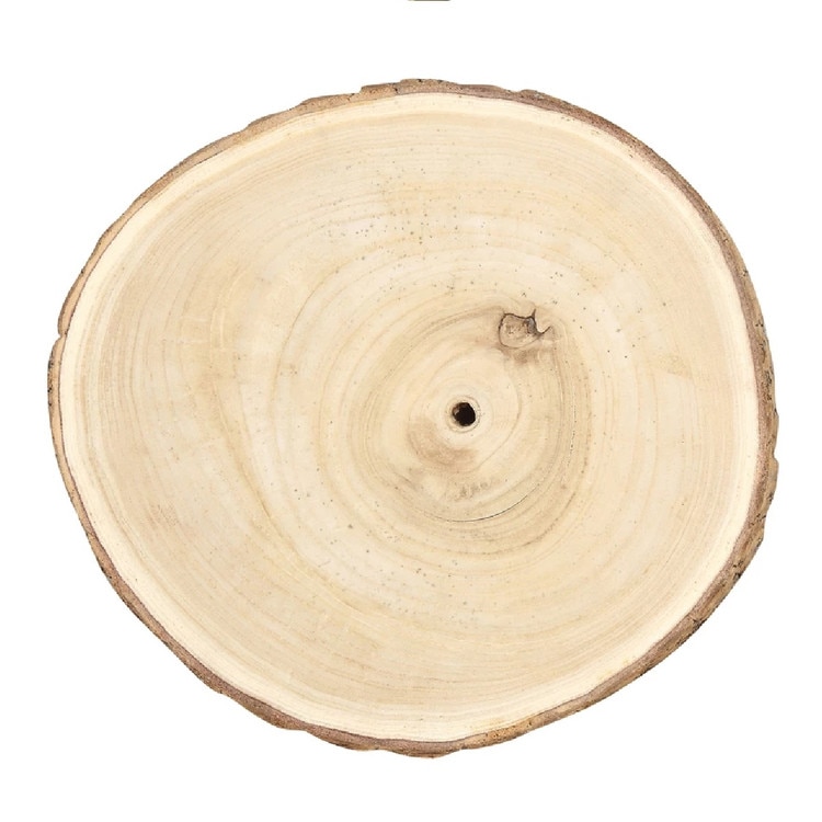 DA5393 12-3/4" Round Paulownia Wood