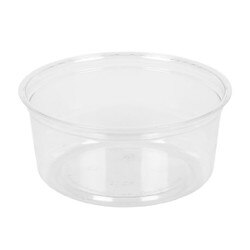 8oz. Clear Plastic Disposable Containers w/ Lids 50ct.