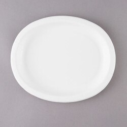 433272 12" x 10" White Oval Platter