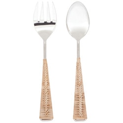 5213002 2-pc Glossy Rattan Servers