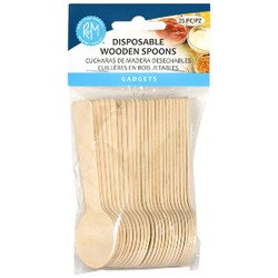 3614 25pk Disposable Wood Spoons
