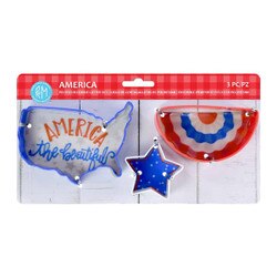5116 3-Pc America Color Cookie Cutt