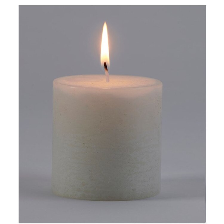095289 3x3 White Paraffin Wax Candl
