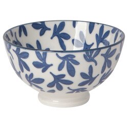 5141011 4" Blue Floral Stamped Bowl