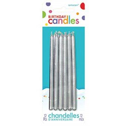 170673 5" Silver Taper Birthday Ca