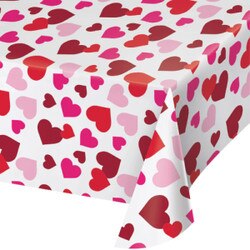 328276 54" x 102" Hearts Plastic Ta