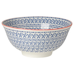 5043004 6" Blue Cross Stamped Bowl
