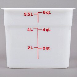 6SFSP148 6 Qt Square Poly Food Cont