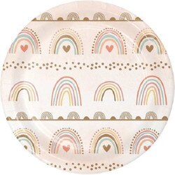 360518 7" Boho Rainbow Paper Plate