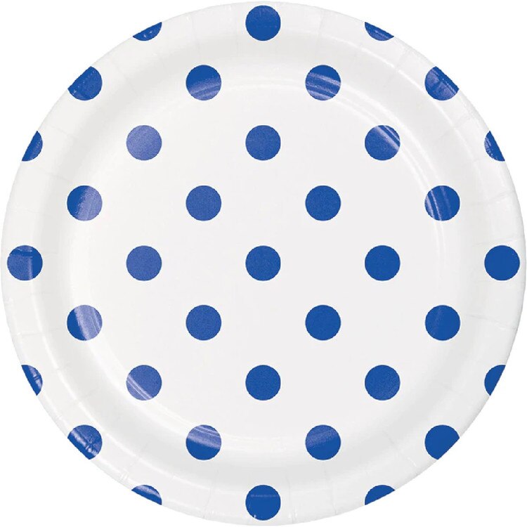 337059 7" Dots & Stripes Paper Plat