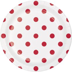 337054 7" Dots & Stripes Paper Plat