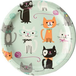 328595 7" Purr-Fect Paper Plate