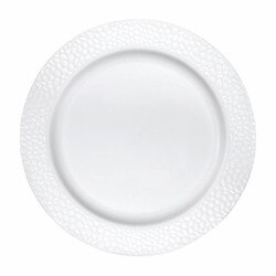 347884 7" White Pebble Plastic Plat