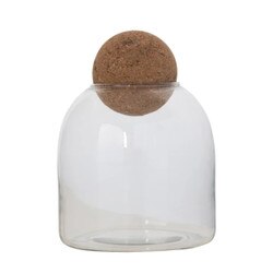 AH2201 8" Glass Jar with Cork Ball