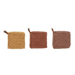 CF3862A 8" Pot Holder W/Leather Loo