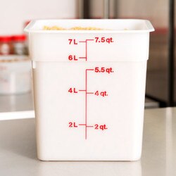 8SFSP148 8 Qt. White Poly Food Stor
