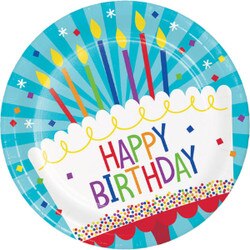 338585 9" Birthday Cake Paper Plate