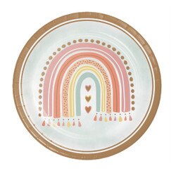 360517 9" Boho Rainbow Paper Plate