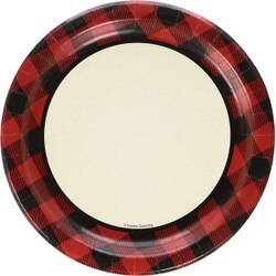 321825 9" Buffalo Plaid Paper Plate