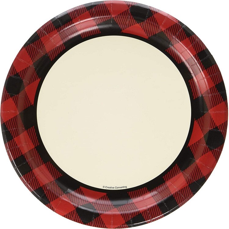 321825 9" Buffalo Plaid Paper Plate