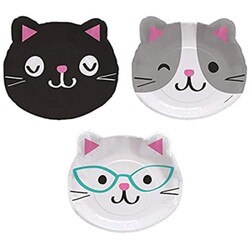 328704 9" Cute Cat Shaped Paper Pla
