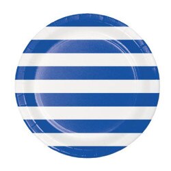 337060 9" Dots & Stripes Cobalt Pap