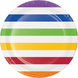 337070 9" Dots & Stripes Paper Plat