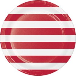 337055 9" Dots & Stripes Paper Plat