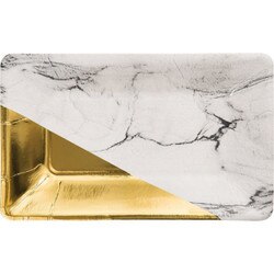 329883 9" Marble Foil Appetizer Pla