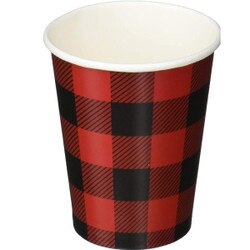 321827 9 Oz Buffalo Plaid Paper cup