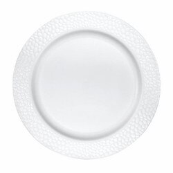 347883 9" White Pebble Plastic Plat
