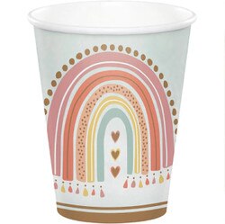 360521 9 oz Boho Rainbow Paper Cup