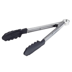 74708602 9.5" Silicone Black Tong