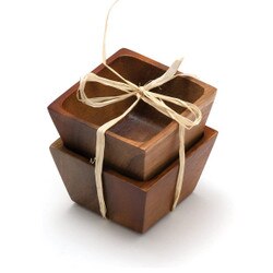 1100-2 Acacia Wood Square Salt Pinc