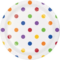 337069 Assorted Colors 7" Dots & St