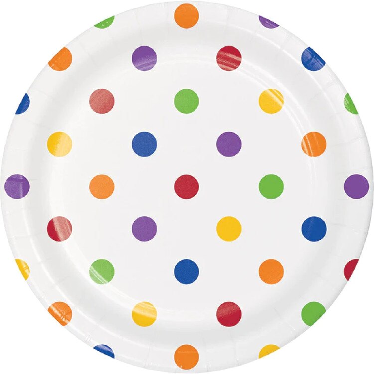 337069 Assorted Colors 7" Dots & St