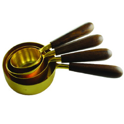 25-19G Wood & Gold Measuring Cups