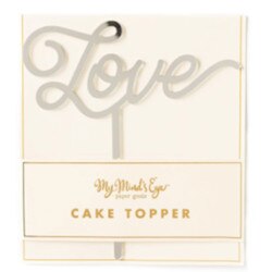 PGB616 Basic Love Cake Topper Silve