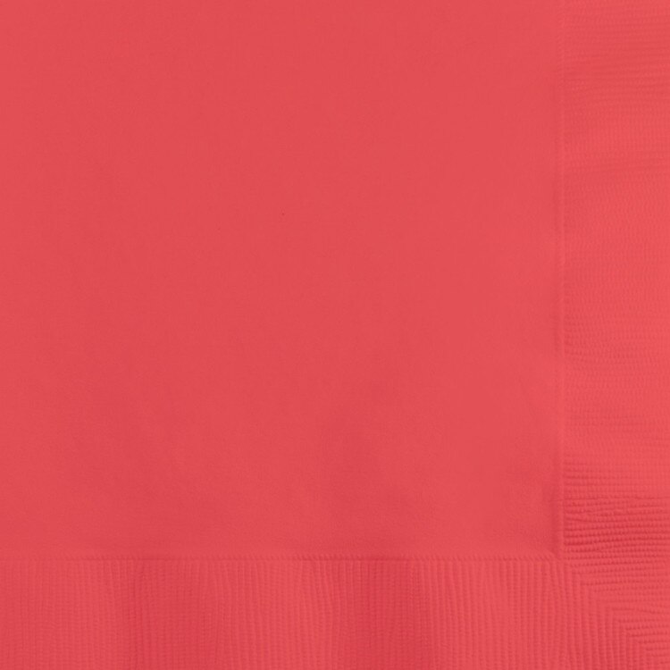 Solid Beverage Napkins coral