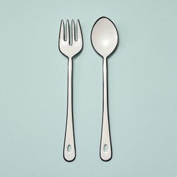 91-49 Black / White Enameled Servin