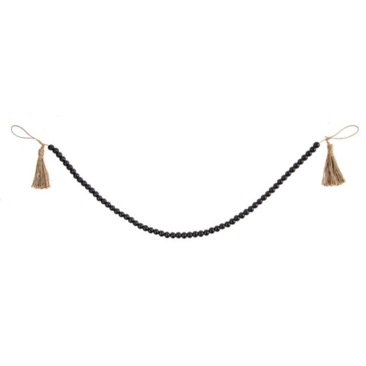 CB178788 Black Wood Beaded Garland