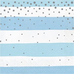 346294 Blue Silver Luncheon Napkins