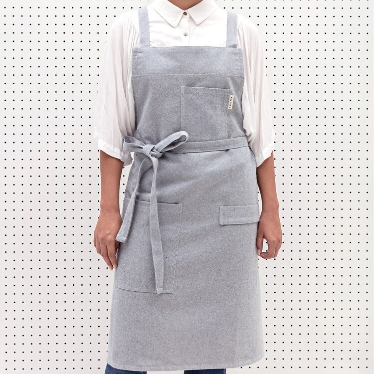 OA-BLUE Crossback Bib Apron - Blue