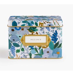 BRC011 Garden Party Blue Recipe Box