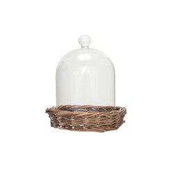 DF8599 Glass Cloche w/ Woven Willow