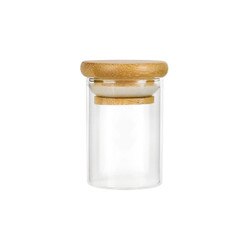 4/6OZ Clear Glass Spice Jar with Bamboo Lid Funnel Kitchen Spice